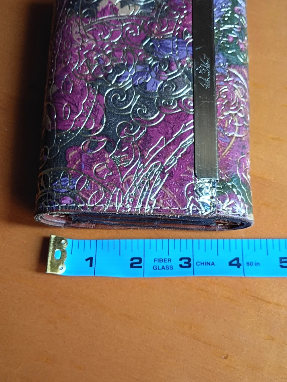 Patricia Nash Multicolor Floral Embossed Leather Wallet with Gold Bar